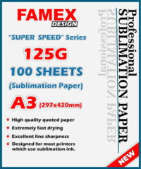 Famex Sesign Sublimation Papers A3 297mm x 420mm 125G