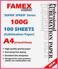 Famex Design Sublimation Papers A4 216X279mm 100G