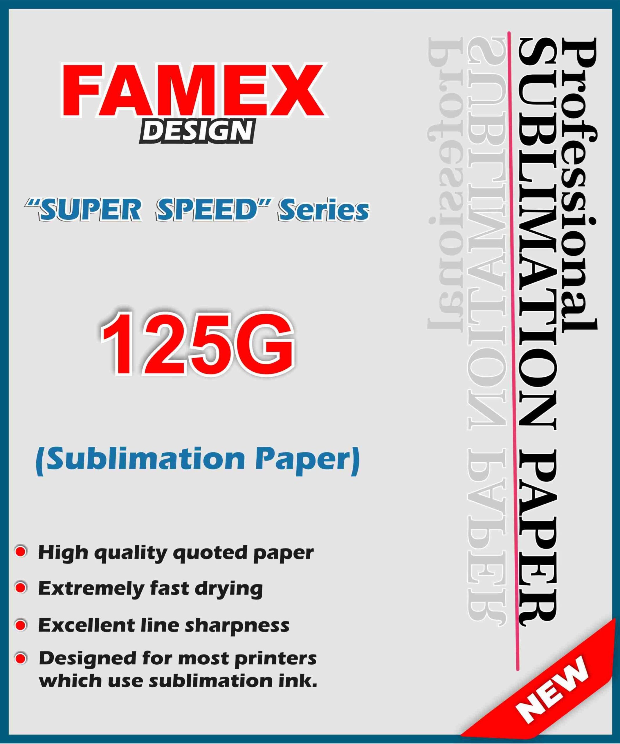 Famex Design Premium Sublimation Paper – 125g Heavyweight Series