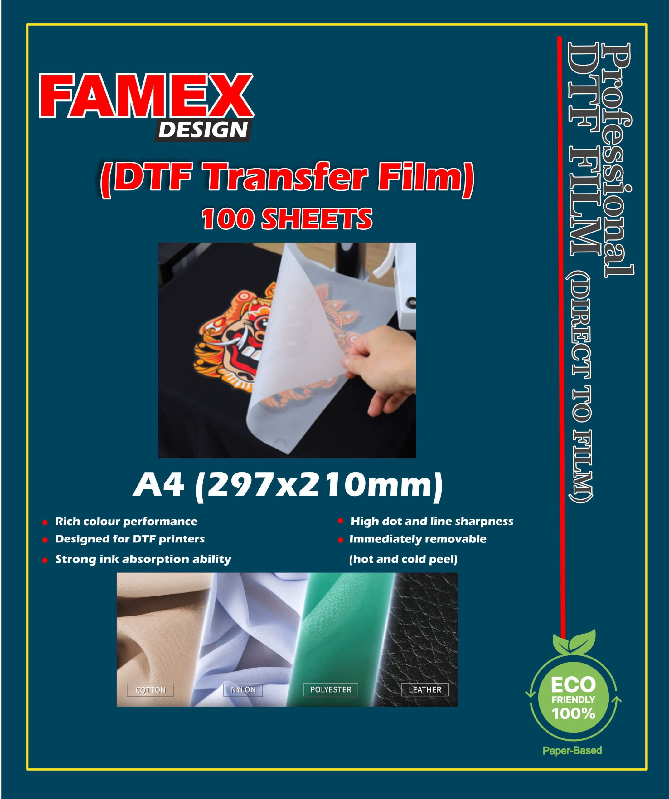 Famex Design Premium Paper-Based DTF Transfer Film (A4 Size)